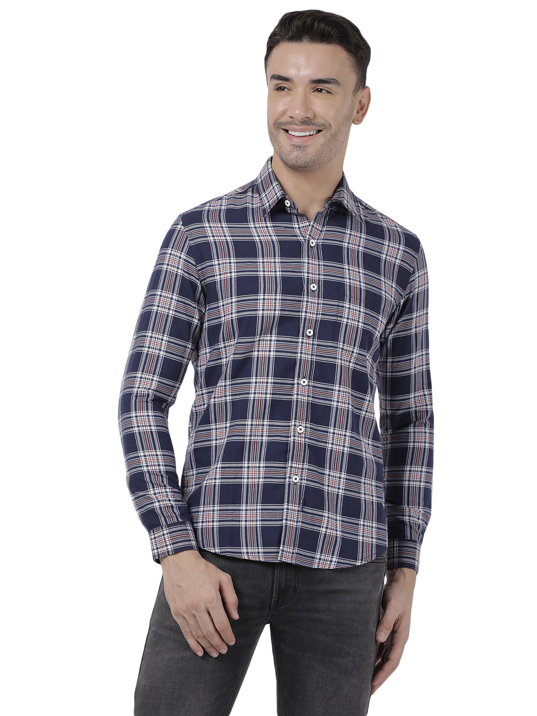 Numero Uno Men Checkered Navy Shirt
